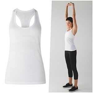 Lululemon Run Swiftly Racerback Tank White 6 NWOT